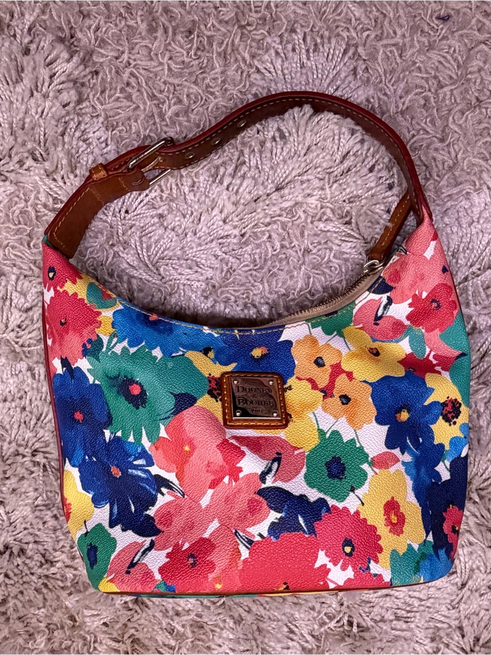 Dooney & Bourke Botanical Floral Small Hobo Shoulder Bag Multicolor